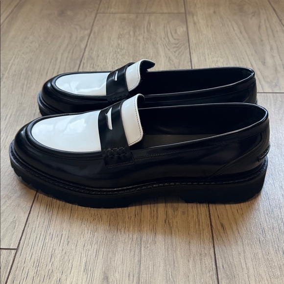 KOIO Arezzo Black and White Penny Loafers Men’s Size 10 New without Box - Picture 4 of 11